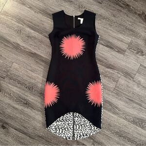 Troubadour Sleeveless Hi-Lo Abstract Dress